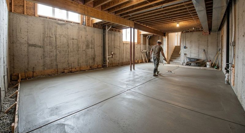 Basement Concrete Installation in Denton, MD