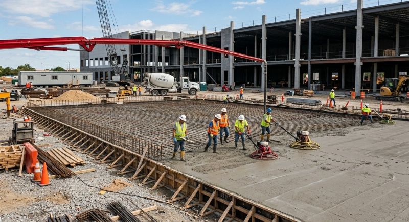 Commercial Slab Installation in Dorchester County, MD