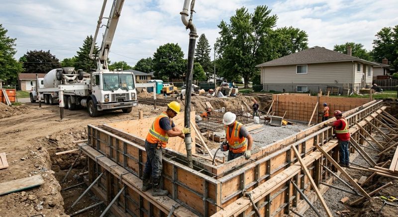 Poured Foundation Installation in Easton, MD